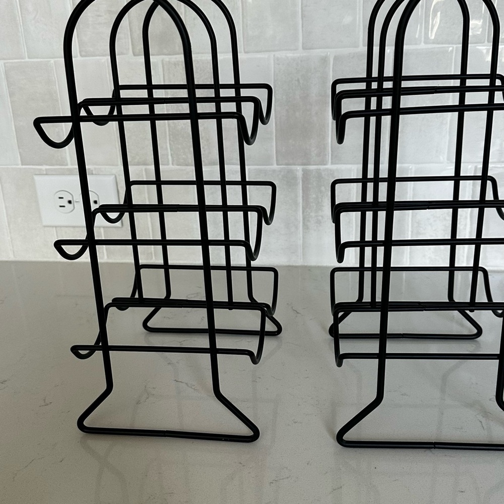Sleek Black Wine Rack Set - Picture 2 of 4